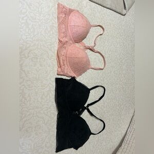Victoria's Secret Lace Bra Duo - Soft Pink & Black